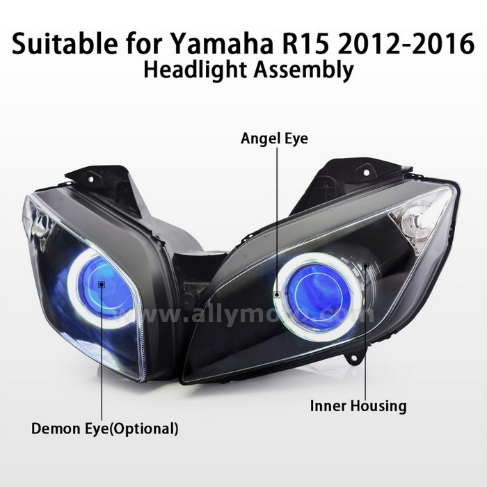 061 Headlight Yamha R15 2012-2016 Hid Angel Halos Blue Demon Eye-4 061 Headlight Yamha R15 2012-2016 Hid Angel Halos Blue Demon Eye-4